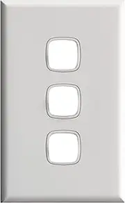 [HPM] Excel 3 Gang Grid & Cover Outlet Switch Plate, White