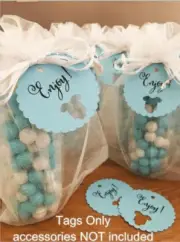 10 Kraft White Gift Favour Tags Baby Shower Party Bomboniere Enjoy Gift Tags