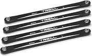 TREAL Aluminum 7075 Lower 4-Link Bar Set (4) Chassis Links for 1/18 Mini LMT Monster Truck RTR, Grave Digger(Black)
