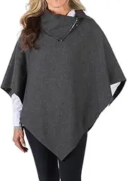 [The Celtic Ranch] Women's Lined Poncho Cape Cloak in Herringbone Wool Blends and Tartan Cotton Blend for Warmth and Style