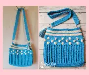Crochet stripe bobble bag purse PATTERN ONLY