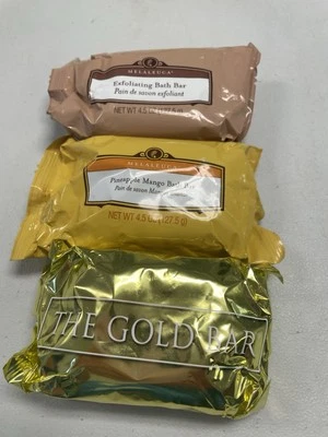 Lot Of (3) Full Size Melaleuca Soap Bars Gold Pineapple Mango Exfoliating