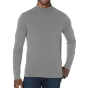 John Varvatos Collection Men's Long Sleeve Kent Turtleneck Knit Shirt Grey 2XL