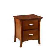 Our Home Audrey Country Style Solid Wooden Bedside Nightstand Side Table W/ 2-Drawers - Brown