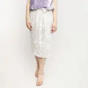 VICTORIA BECKHAM VELVET PLEATED TUBE MIDI SKIRT IVORY SIZE UK6 RRP £855