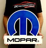 Mopar Blue Omega - Heavy Duty Garage Man Cave Metal Sign 19" X 17.19"