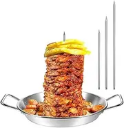 MOTRAIN Skewer Pan for Grill, Chicken Barbecue Skewer, Thickened Stainless Steel Vertical Skewer Stand, Chicken Skewers Pan for Kebabs on Smoker, Oven, BBQ, 10inch
