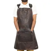 Leather Tool Apron Work Apron Welding Lineman Shop Gardening Apron for Men Women