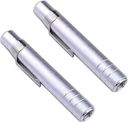 pranovo 2 x Aluminum Alloy Chalk Holder Teacher's Chalk Clip Clutch (Silver)