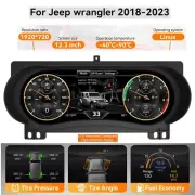 For Jeep Wrangler 2018-2023 12.3"Car LCD Instrument Digital Cluster Speedometer