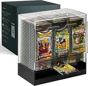 Dinavio Crafthouse 3-Slot Booster Pack Dispenser with Black Base - Fits 120 Booster Packs for Dispensing - Compatible with TCG Trading Card Boosters and Sports Card Boosters - 4mm Acrylic Stackable