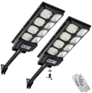 2-Pack Solar Street Lights 480 LED 15000LM 6500K Outdoor Dusk to Dawn Motion