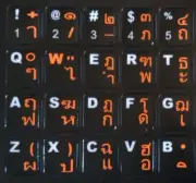 THAI LETTERS KEYBOARD STICKERS ( ORANGE ) + ENGLISH AUSSIE STOCK FAST POST