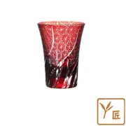 NEW [QD-K2] Kiriko Glass Old Glass Cup Traditional Craft Dishwasher Safe Red