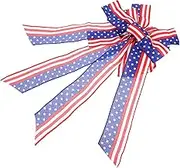 Independence Day Bow Decor Patriotic Burlap Bow Decoration for Wall Hanging for Holiday Parties Home Decor and Photo Props Safe and Material