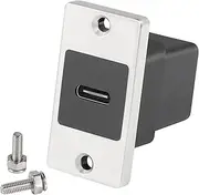 QIANRENON 10Gbps USB C Rectangular Panel Adapter USB C 3.1 Female to Female Panel Mount Connector USB C Mounting Socket Data Module 5V/2.1A Charging, Mounting on Device Panel, Desktop, Wall