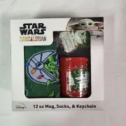 Star Wars The Mandalorian Baby Yoda Boxed Gift Set w/ Crew Socks, Mug, Key Chain
