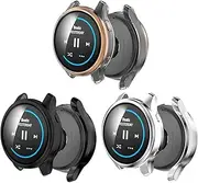 Turnwin intended for Garmin Venu Screen Protector Case, Full of Cover TPU Soft Flexible TPU Silicone Shock-Proof and Scratch-Resistant Protector Cover Case intended for Garmin Venu Smartwatch (Black,Silver,Clear)