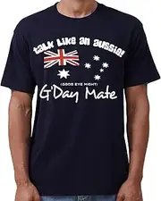 [Zmart Australia] 100% Cotton Australian Day Flag T-Shirt Aussie G'Day Mate Navy Souvenir Tee Top