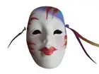 Clay Art Mask Ceramic Mardi Gras Mime Woman's Face Hand Painted