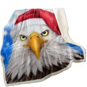 Christmas Cool Funny Wild Animal Art Eagle Santa Throw Blanket