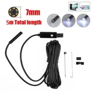 5M 7mm LED Camera Plumbing Pipe Inspection USB-Borescope Waterproof