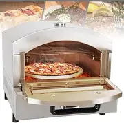 12 Inch Commercial Electric Pizza Oven, 1800W Portable Outdoor Pizza Oven with Built-in Thermometer, Single/Double Pizza Drawer Toaster Oven for Home Restaurant Snack Toaster