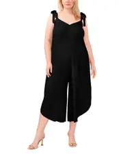 Vince Camuto Plus Cropped Tie Strap Jumpsuit