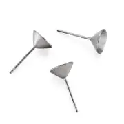 20pcs 304 Stainless Steel Post Stud Cup Earring Findings Post Blank Earnut 8mm
