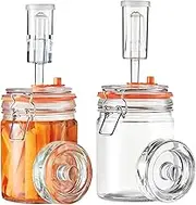 JILLMO Fermentating Jar, 650ml Fermentation Kit with Fermentation Weights and Airlocks, Pack of 2