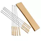 10Pieces Handles BBQ Skewers for Outdoor Grilling Rust Skewers