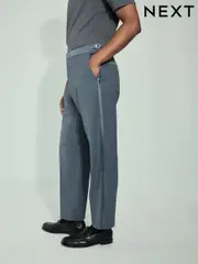 Mid Blue Slim Fit Tuxedo Suit Trousers (B20660) | $73