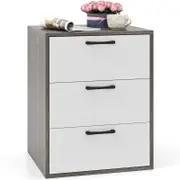 Costway 3-Drawer Dresser Wood Nightstand Home Bedside Table