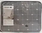 LACOSTE King Size Gray / Gator Logo Cotton Percale Sheet Set Fits 16" Mattress