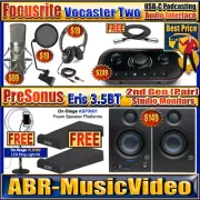 Focusrite Vocaster Two / PreSonus Eris Studio Monitors/ CAD GLX2200 Mic, FREE