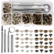 Leather Snap Fasteners Kit, Press Stud Stainless Steel Buttons for Marine Boa...