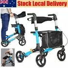 Rollator Walking Frame Folding Lightweight Mobility 4 Wheel Walker Aid Seniors