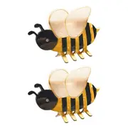 2PK Urban Bee Claw Clip Crab Clamp Women's Hair Barrette Accessory Black/Yellow