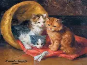 Playful kittens Accent Tile Mural Kitchen Bathroom Wall Backsplash 8x6