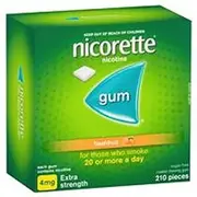 Nicorette 4mg Quit Smoking Extra Strength Freshfruit Nicotine Chewing Gum, 210 count, Pack of 210
