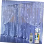 Window Curtain String Lights, 300 LED 8 Lighting Modes Fairy Copper White