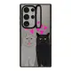 Galaxy S24 Ultra 強悍防摔立架手機殼 Two cats, cute grey cat and black cat iphone 6 case, iphone case, clear case, cat clear case, cat heart, cats love, cute cats