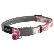 Rogz Glowcat Safeloc Polyester Cat Collar Pink Butterfly 11mm