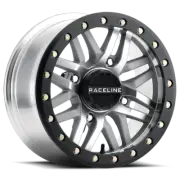 RACELINE 2017 RZR XP Turbo Polaris RYNO BDLK WHEEL 15X10 4/156 5+5 (0MM) BLK/AS