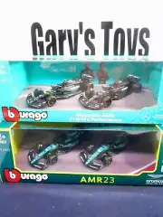 Burago Formula One [2] 2-car Sets 1/43 Scale - Mercedes / Aramco