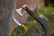 Handmade Carbon Steel Viking Axe ASH Wood Handle Knife - Free Engraving TM