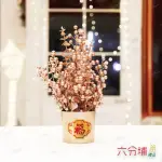 【六分埔禮品】40CM發財果插花盆-玫瑰金-單入組(過年新年快樂龍年春節小物裝飾佈置喜慶吊飾家居擺件)