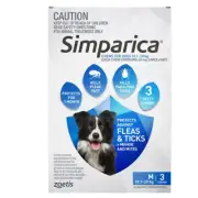 Simparica 10.1-20kg Medium Dog Tick & Flea Chewable Treatment 3 Pack