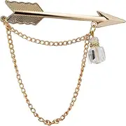 [A N KINGPiiN] Arrow with Hanging Chain Brooch, Shirt Studs Men's Accessories