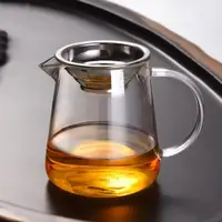 在飛比找ETMall東森購物網優惠-加厚公道杯玻璃茶濾一體套裝耐熱分茶器大號茶壺茶海功夫茶具配件